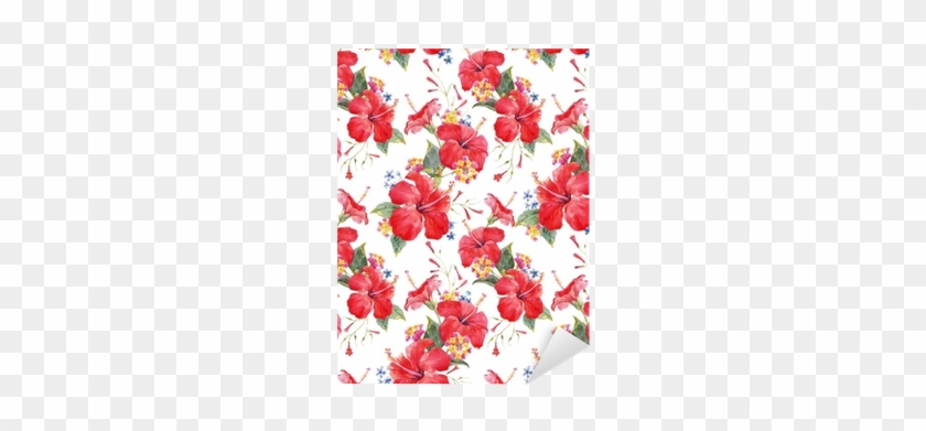 Watercolor Tropical Floral Vector Pattern Sticker • - Watercolor Painting #1219134
