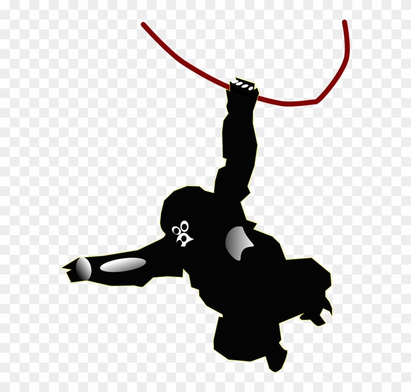 Hanging Monkey Clipart 13, Buy Clip Art - Gorilla Swinging From Vine Png #1219191