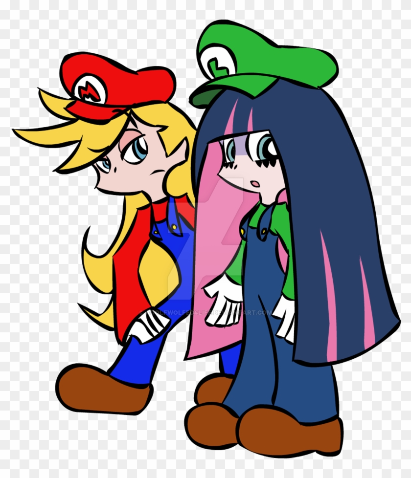 Panty And Stocking As Mario And Luigi By Colossalstinker - Panty And Stocking Mario #1219250