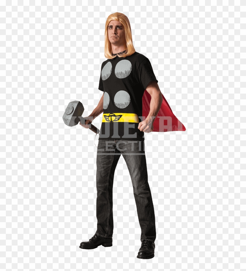 Adult Thor Costume Top And Cape - Thor Costume Kit For A Man #1219321