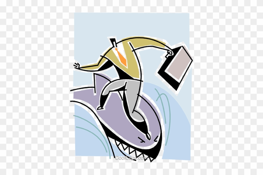 Businessman Surfing On A Shark Royalty Free Vector - Businessman Surfing On A Shark Royalty Free Vector #1219336
