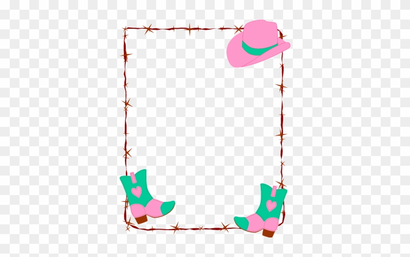 Pin Baby Girl Border Clipart - Cowgirl Border #1219555