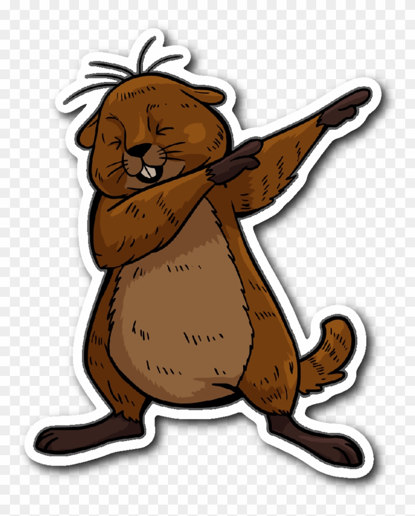 Groundhog Day Funny Dabbing Dance Groundhog Sticker - Cartoon #1219588
