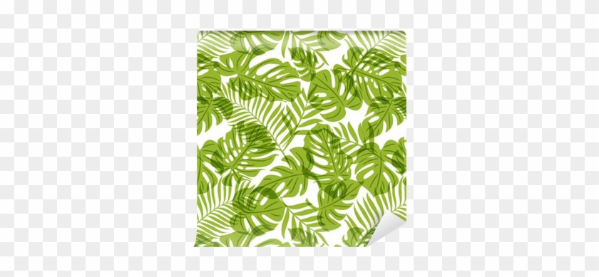 Vector Seamless Pattern With Green Palm Tree Leaves - Estampado De Hojas Verdes #1219667