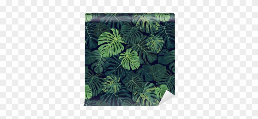 Seamless Vector Tropical Pattern With Green Monstera - Palmier Papier Peint #1219668
