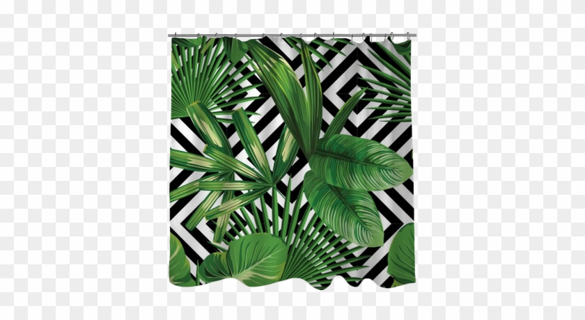 Tropical Palm Leaves Pattern, Geometric Background - Palm Leaves Pattern #1219672