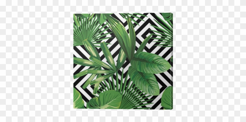 Tropical Palm Leaves Pattern, Geometric Background - Exotic Backgrounds #1219677