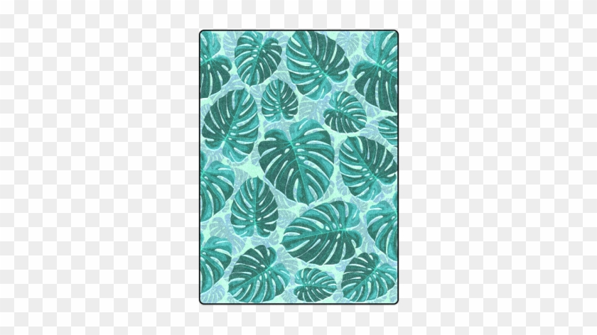 Tropical Leaf Monstera Plant Pattern Blanket - Swiss Cheese Plant #1219681