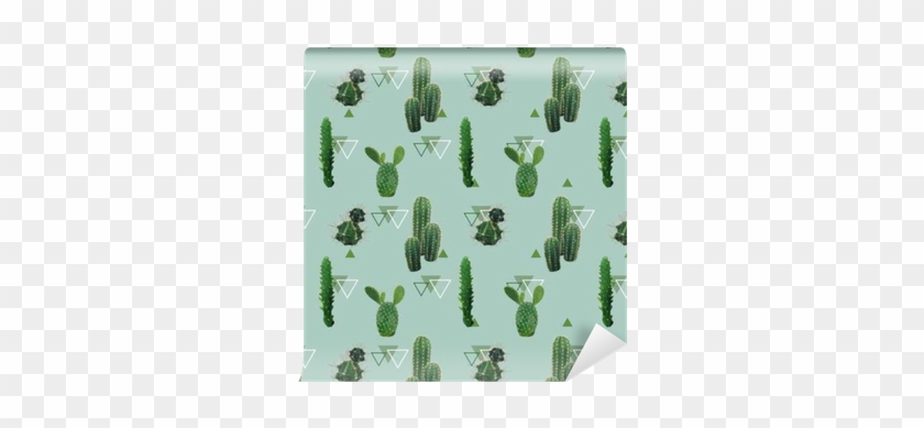 Geometric Cactus Plant Seamless Pattern - Cactus Geometric #1219693