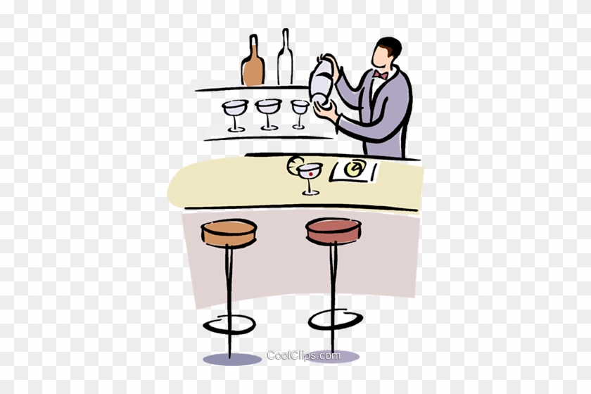 Bartender Mixing A Drink Royalty Free Vector Clip Art - Bartender Mixing A Drink Royalty Free Vector Clip Art #1219851