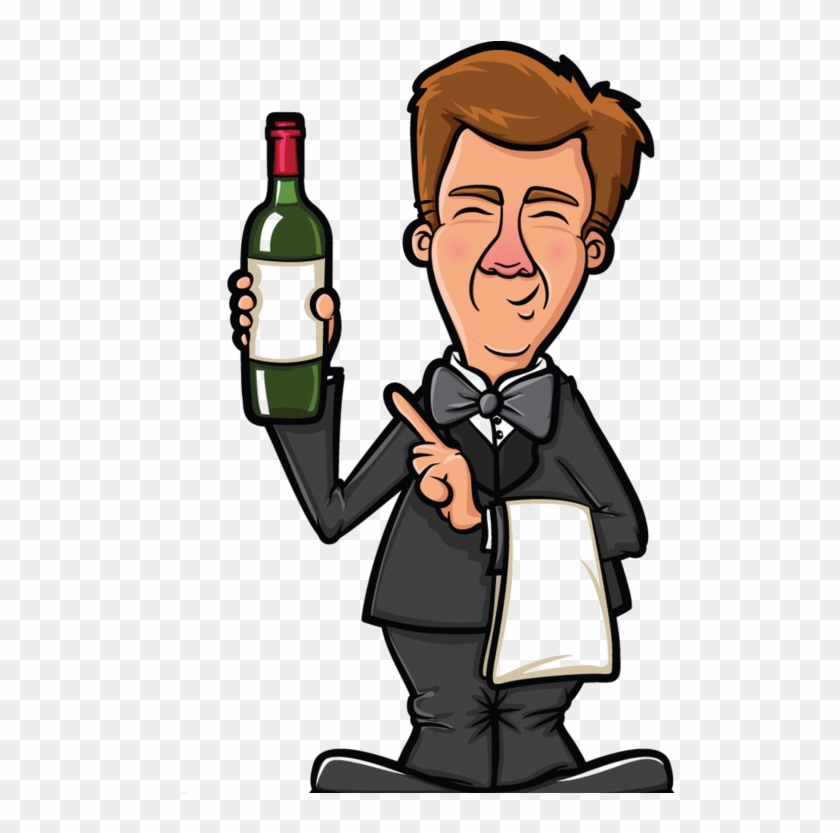 Illustration Of Sommelier Presenting A Bottle Of Wine - Bartender Png #1219867