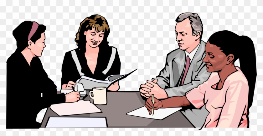 Vector Illustration Of Businesswoman In Business Meeting - Office Meeting Clipart #1220159