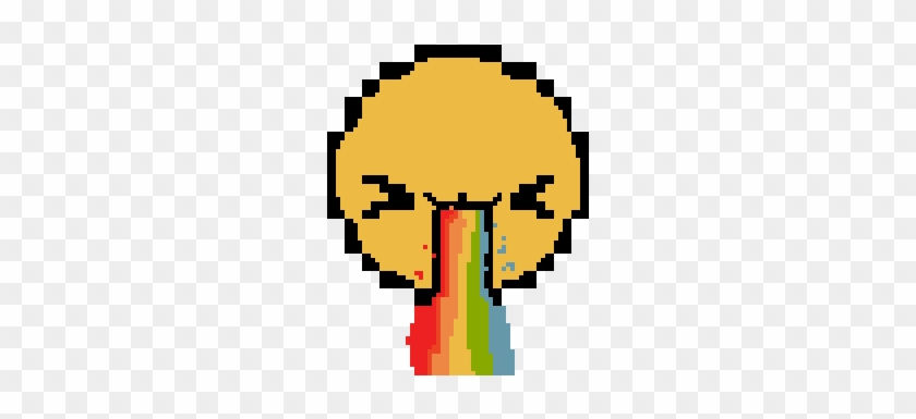 Rainbow Throw Up Emoji - Smiley Face Pixel Art #1220290