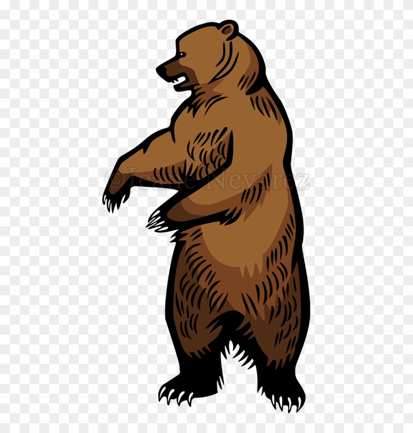 grizzly bear standing clipart