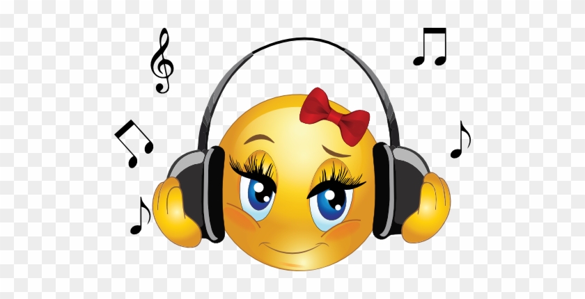 Girl Listening To Music Clipart - Listening To Music Emoji #1220860