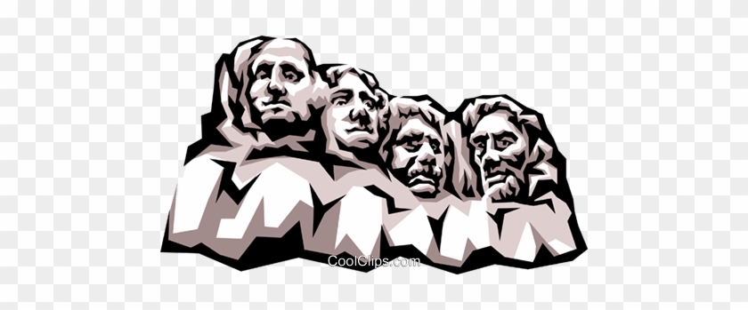 Mount Rushmore Royalty Free Vector Clip Art Illustration - Presidents Day Clip Art #1220984