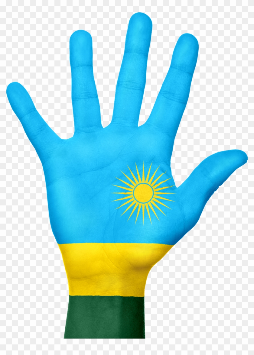 Rwanda Flag Hand National Png Image - Drapeau National Du Rwanda #1221521