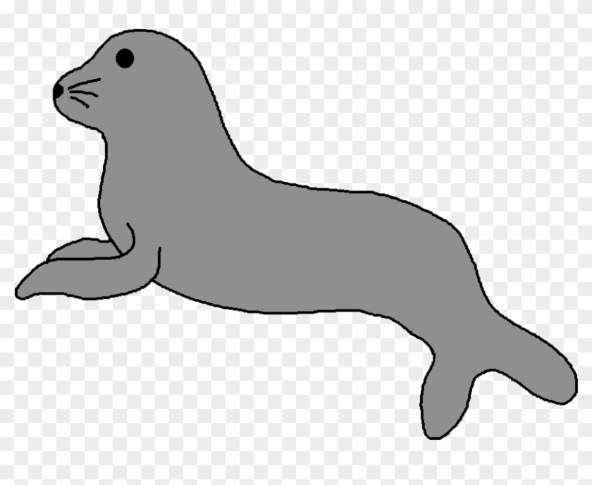 Leopard Seal Clipart Black And White - Cartoon Seals #1221782