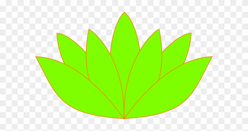 This Free Clip Arts Design Of Green Orange Lotus Flower - Drawing #1221802