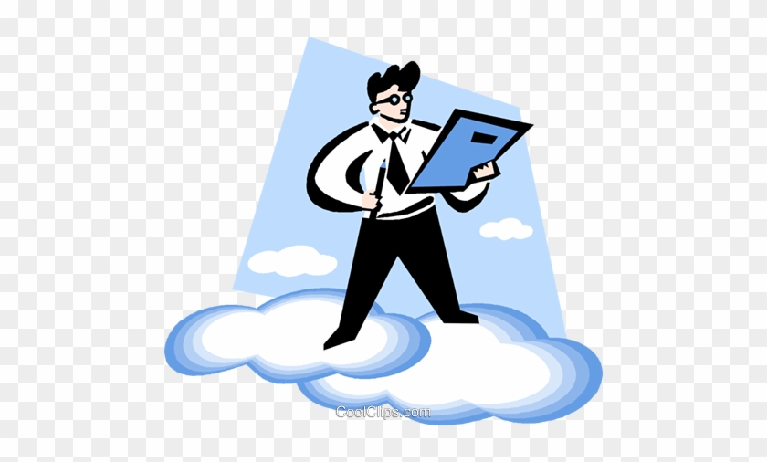 Man Reading A Report On The Clouds Royalty Free Vector - Man Reading A Report On The Clouds Royalty Free Vector #1221839