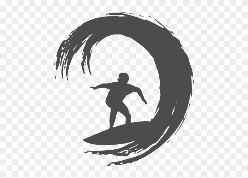 Surfer Image Logo Black And White - Surfing Png #1221962