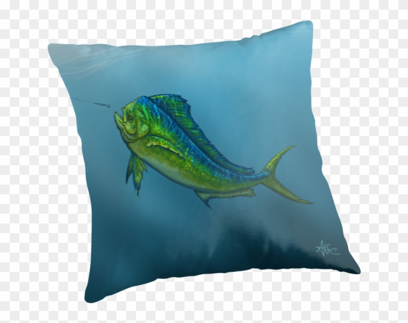 Throw Pillow ••• "el Dorado" Mahi Mahi - El Dorado By Amber Marine ~ Mahi Mahi / Dolphin ... #1221986