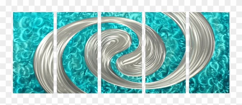 Ocean Swirl' Large Metal Wall Art Brushed Aluminum - Metal #1222046