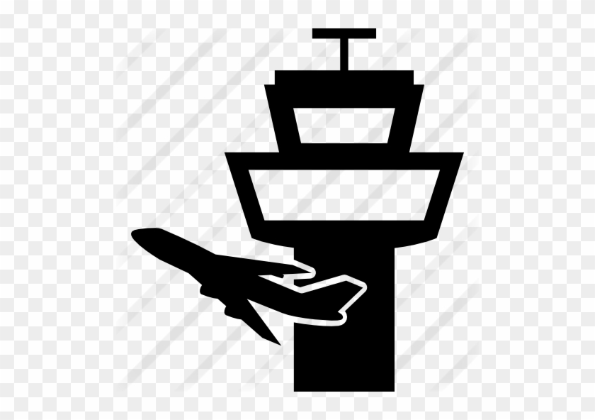 Airplane And Airport Tower - Airport Tower Icon Png #1222056