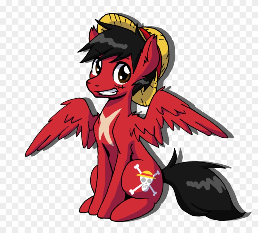 Mikixthexgreat, Hat, Monkey D Luffy, One Piece, Pegasus, - Monkey D Luffy Pony #1222093