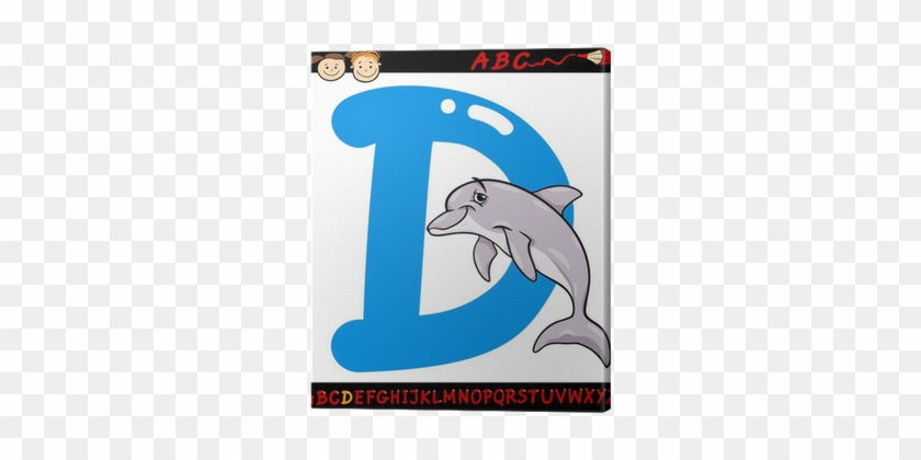 Quadro Em Tela Letra D Para Ilustração Dos Desenhos - Abecedario De Delfines #1222102