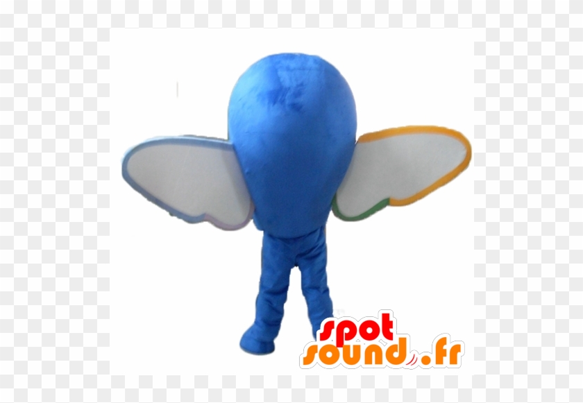 Voando Mascote Peixe, Golfinho Azul Com Asas - Mascot #1222143