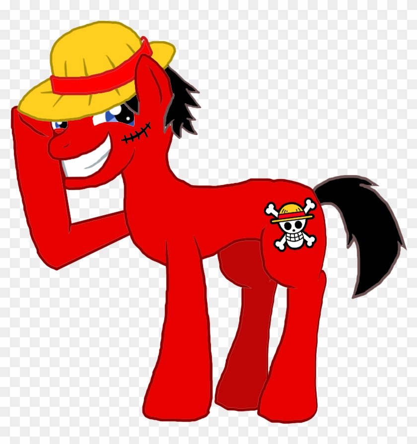 Moheart7, Hat, Monkey D Luffy, One Piece, Ponified, - Monkey D Luffy Pony #1222149