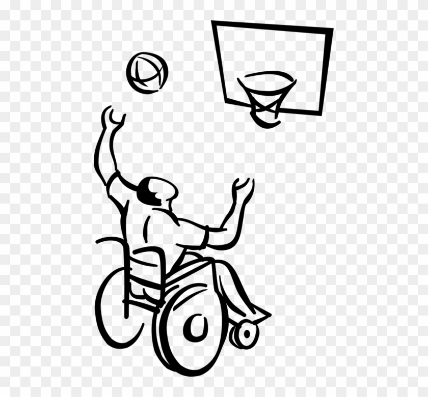 Vector Illustration Of Handicapped Or Disabled Wheelchair - Basquetebol De Cadeira De Rodas #1222307