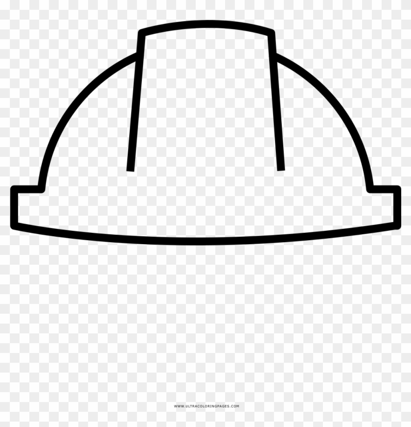 Hard Hat Coloring Page - Casco De Seguridad Dibujo #1222433