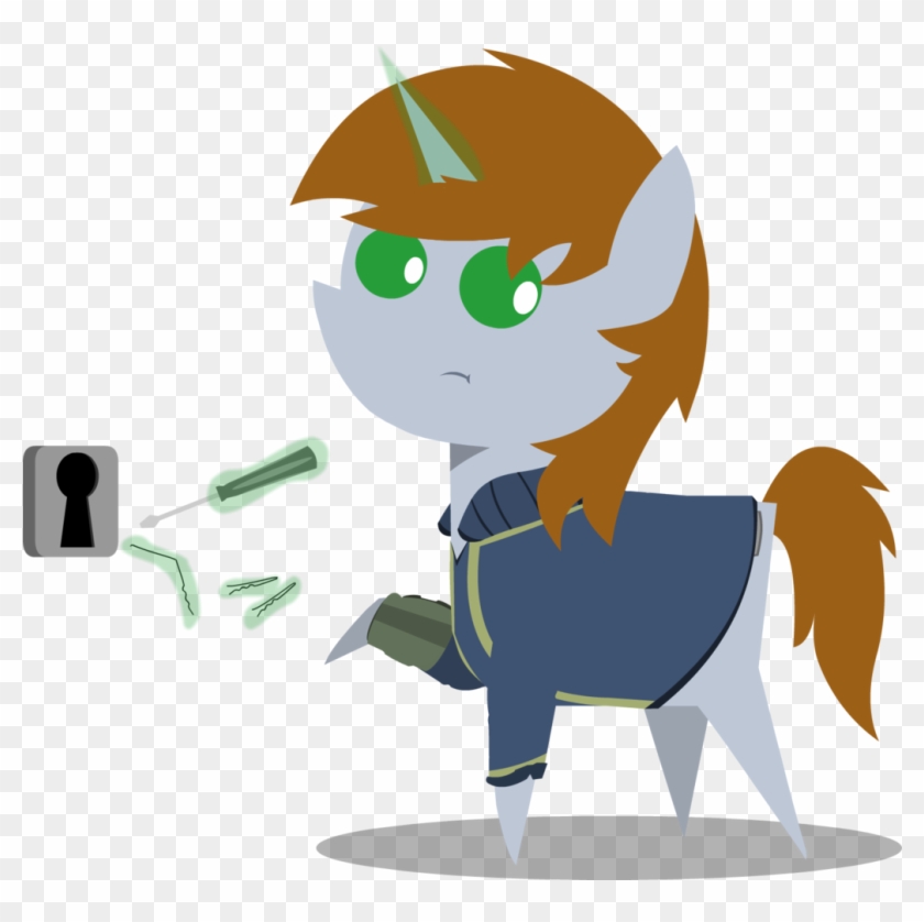 Darksoma, Fallout Equestria, Female, Lockpicking, Looking - Lock Picking #1222492