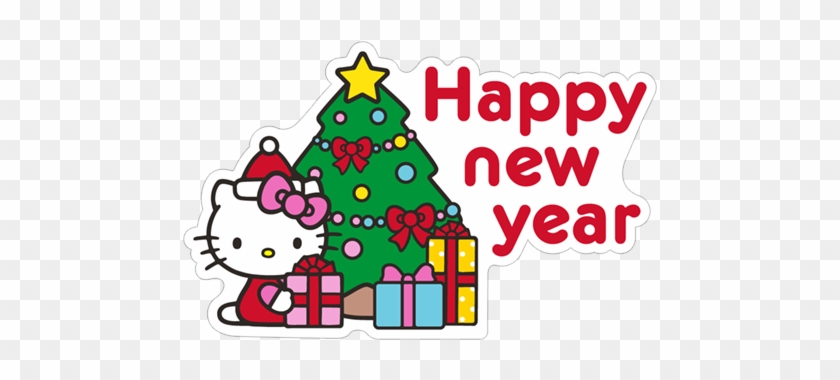 Sticker 11 From Collection «hello Kitty Winter Holiday» - Happy New Year 2018 Wishes #1222514