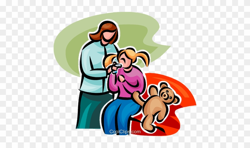 Girl At The Doctor's Office Royalty Free Vector Clip - Hurt Child Clipart #1222543