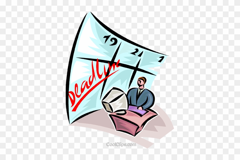 Man Working Hard To Meet A Deadline Royalty Free Vector - Deadline Clipart Png #1222676