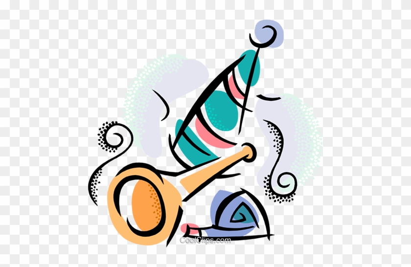 Party Hat And Noise Makers Royalty Free Vector Clip - Clip Art #1222678