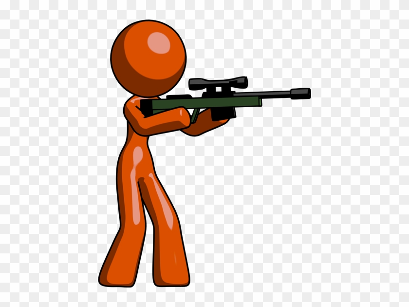 Orange Design Mascot Woman - Rifle #1222852