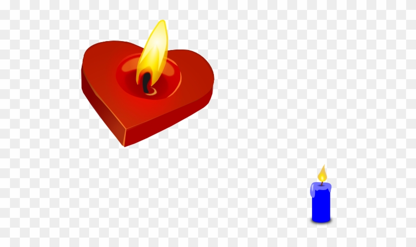 Valentines Candle Clipart - Heart Candle Image Png #1223015