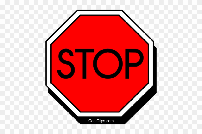Symbol Of A Stop Sign Royalty Free Vector Clip Art - Symbol Of A Stop Sign Royalty Free Vector Clip Art #1223162