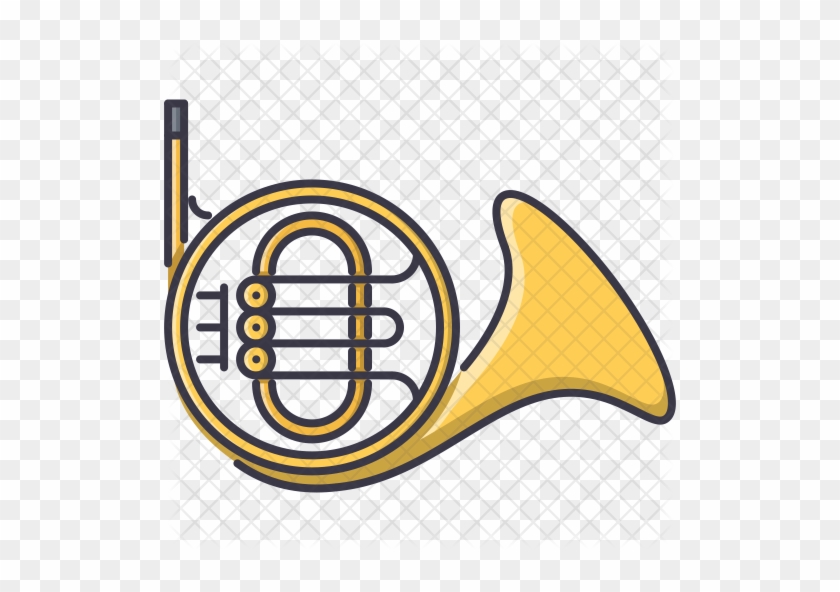 French Icon - French Horn Easy Drawing #1223297