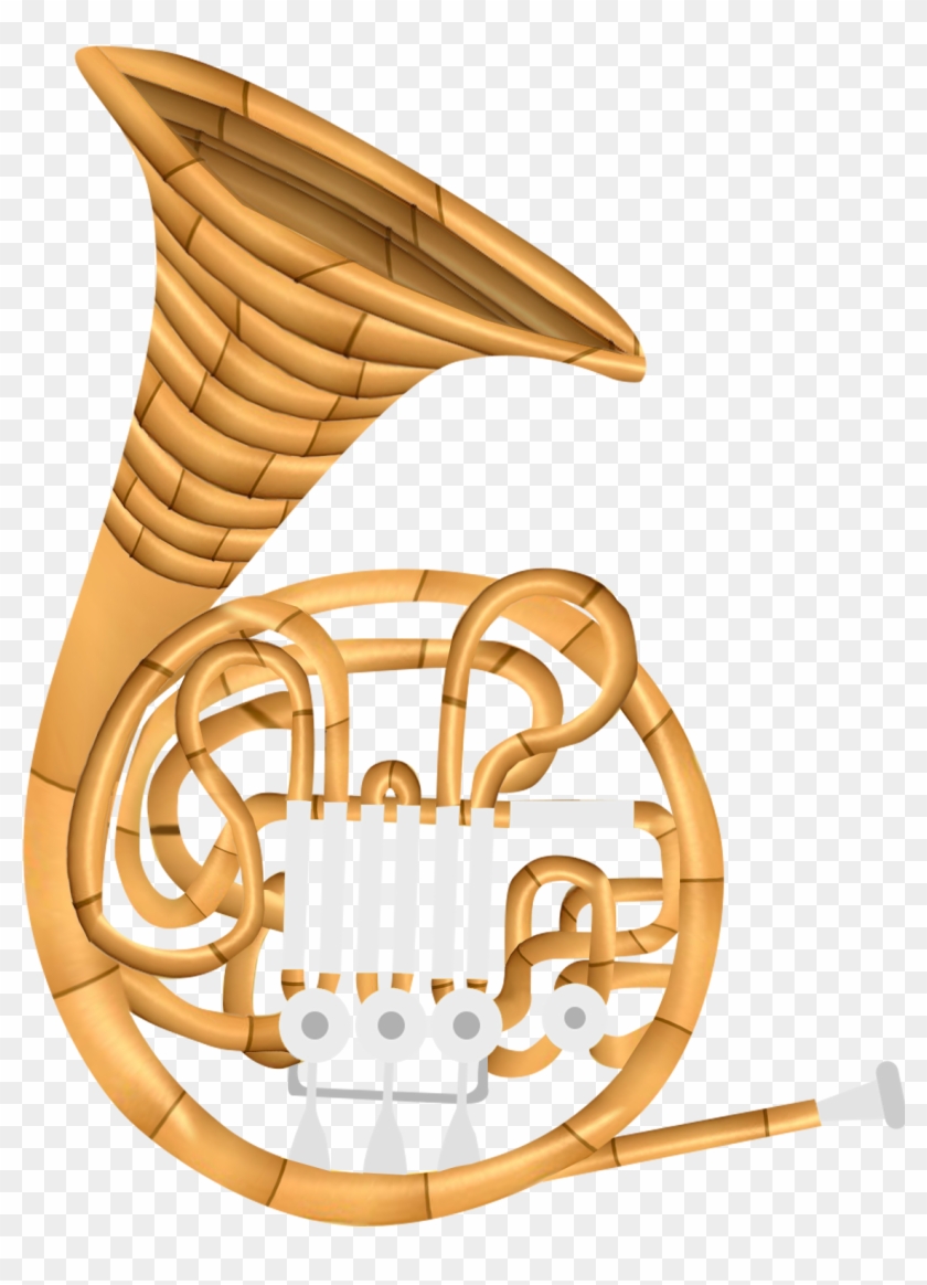 A Circular Brass Musical Instrument With A Large Opening - Illustration #1223369