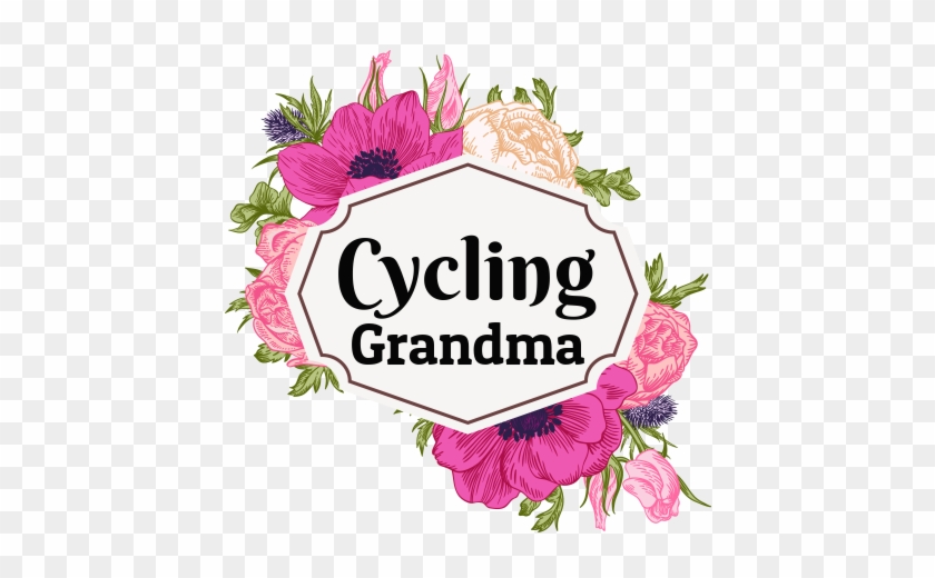 Summer Flowers Cycling Grandma - Clip Art #1223485