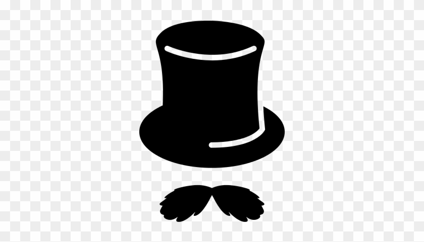 Magician Hat With Facial Hair Vector - Magician Cap #1223535