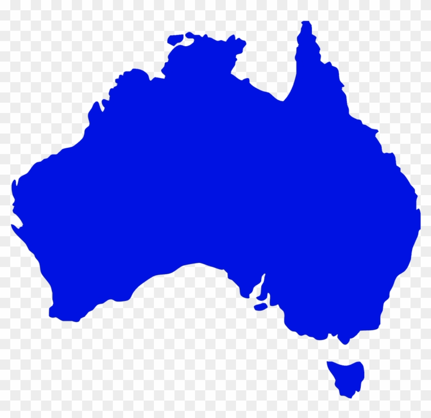 States And The Commonwealth Of Australia Presently - Blue Australia Map #1223755