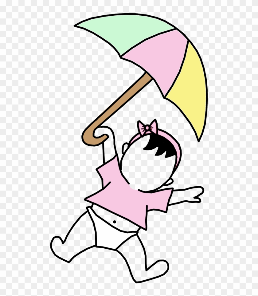 Single Baby Girl With Umbrella Mandys Moon Personalized - Single Baby Girl With Umbrella Mandys Moon Personalized #1223816