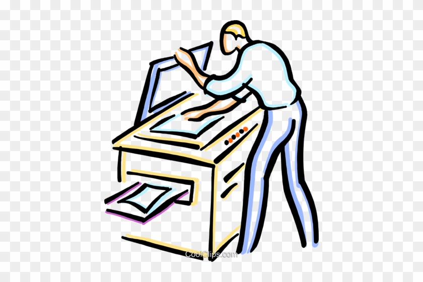 Man Making A Photocopy Royalty Free Vector Clip Art - Photocopy Machine Clip Art #1224042