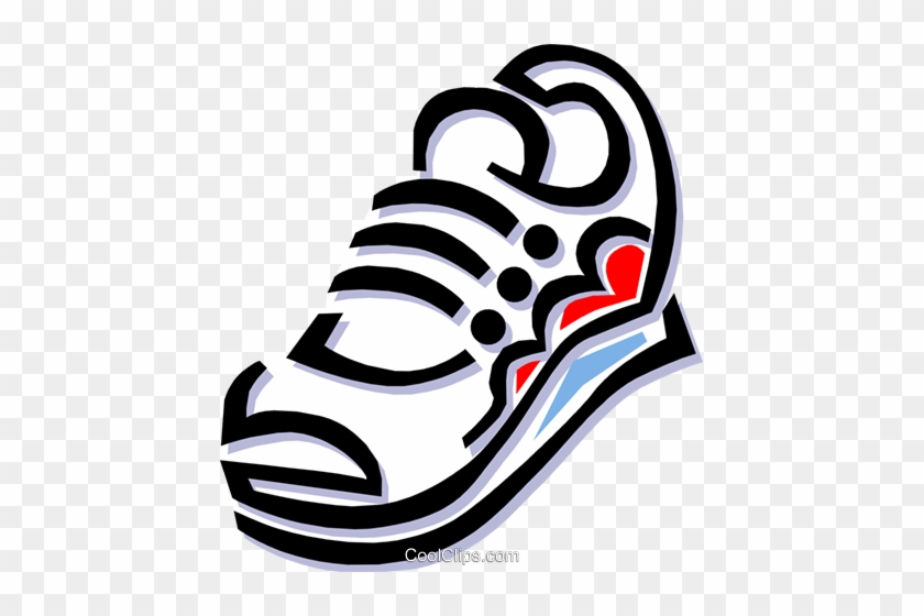 Running Shoes Royalty Free Vector Clip Art Illustration - Running Shoe Clip Art #1224348